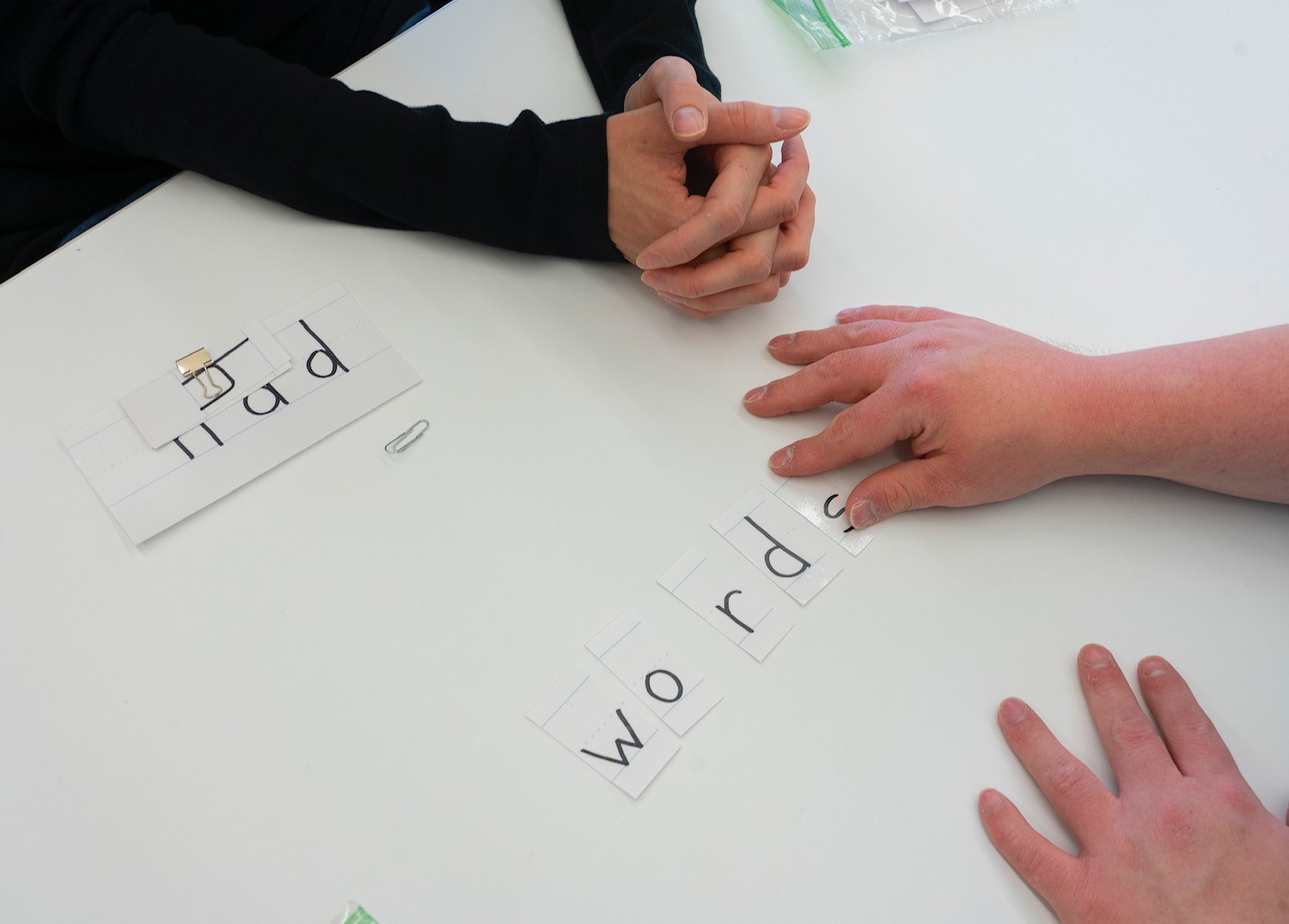 Ethan working on words